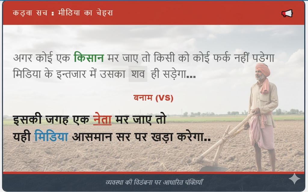 Kisan par do line shayari (